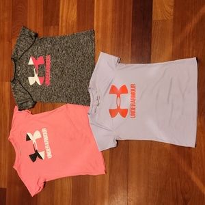 Girls Under Armour Lot of 3 Heatgear T-Shirts, Size M